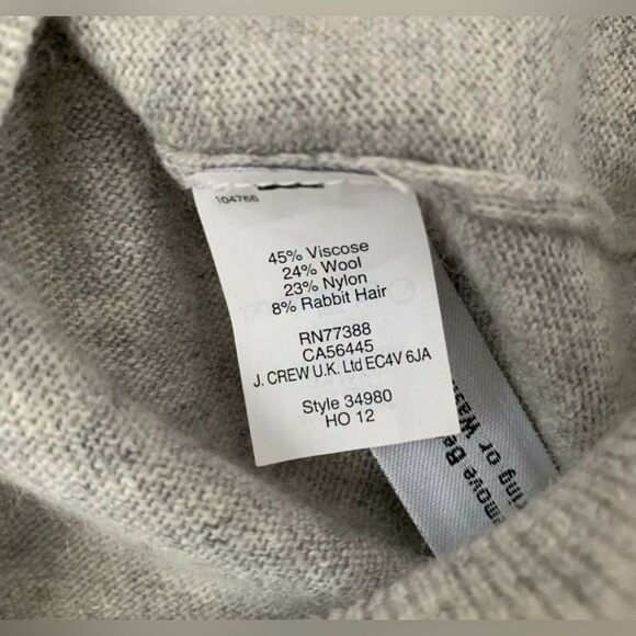 J Crew Pear Sweater Gray Yellow Fruit Intarsia Knitwear Jumper Pullover XS - Picture 7 of 7